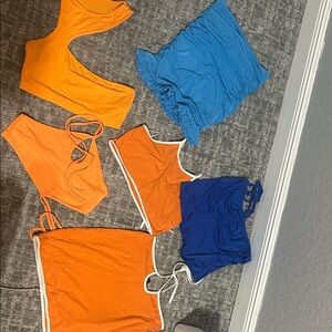 UF Gators Orange & Blue Mixed top lot  - small- Bold Colorblock Pieces